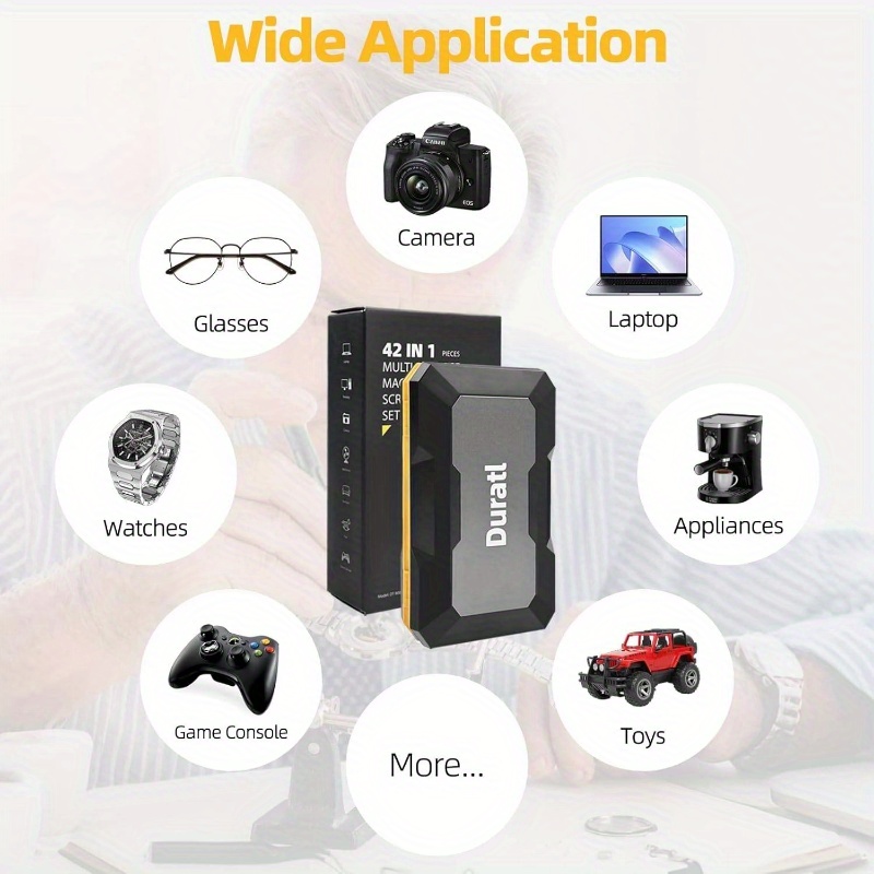 42-in-1 magnetic screwdriver set with 40pcs magnetic bits & ratchet mechanism - heavy-duty   tool kit with detachable ratchet handle, ergonomic grip, compact & portable case for home, furniture, electronics, computer repair - ideal for diy, professional & everyday use (no power required), modular tool system, side rail attachment,   &  , tool organizer storage, precision screwdriver set, tool set, screw driver set Product details 7