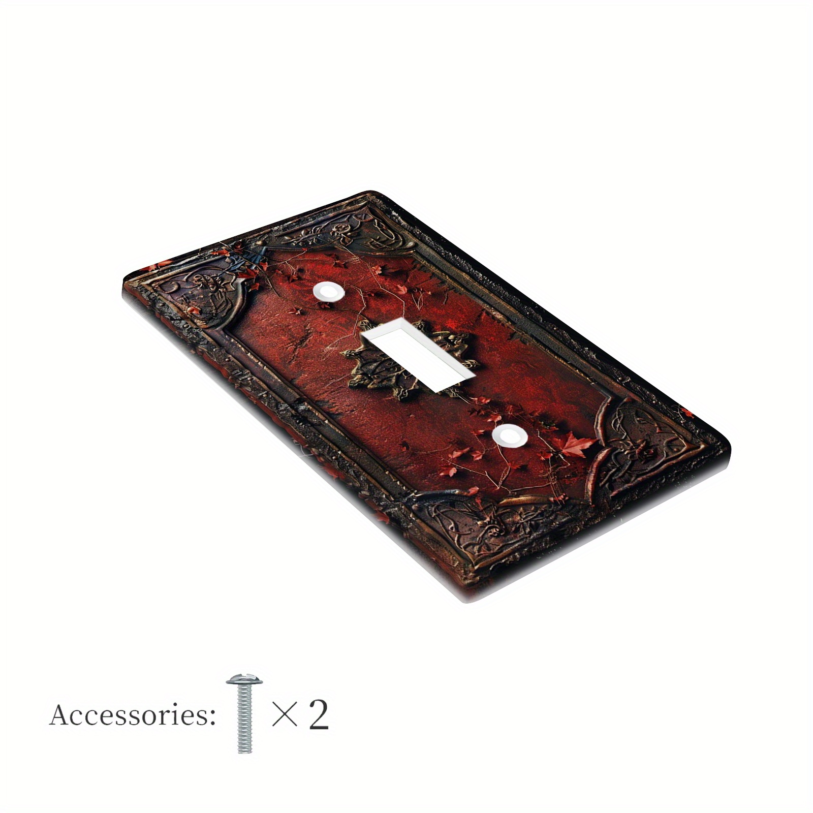 TEMU Vintage Maple For Switch Cover - Decorative Wall Plate For Country Bathroom & Bedroom, Fits 1 Gang Switches
