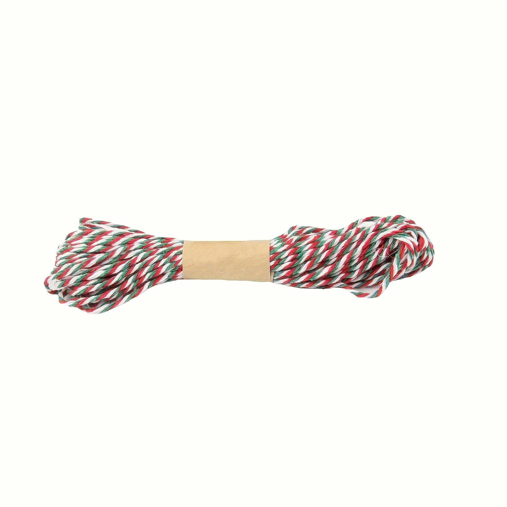 A Roll Of Christmas Twine Ribbon - 2mm Thick Red, Green, And , Suitable For Gift Wrapping, Decoration, Crafts, Art Supplies, And Sewing Additions