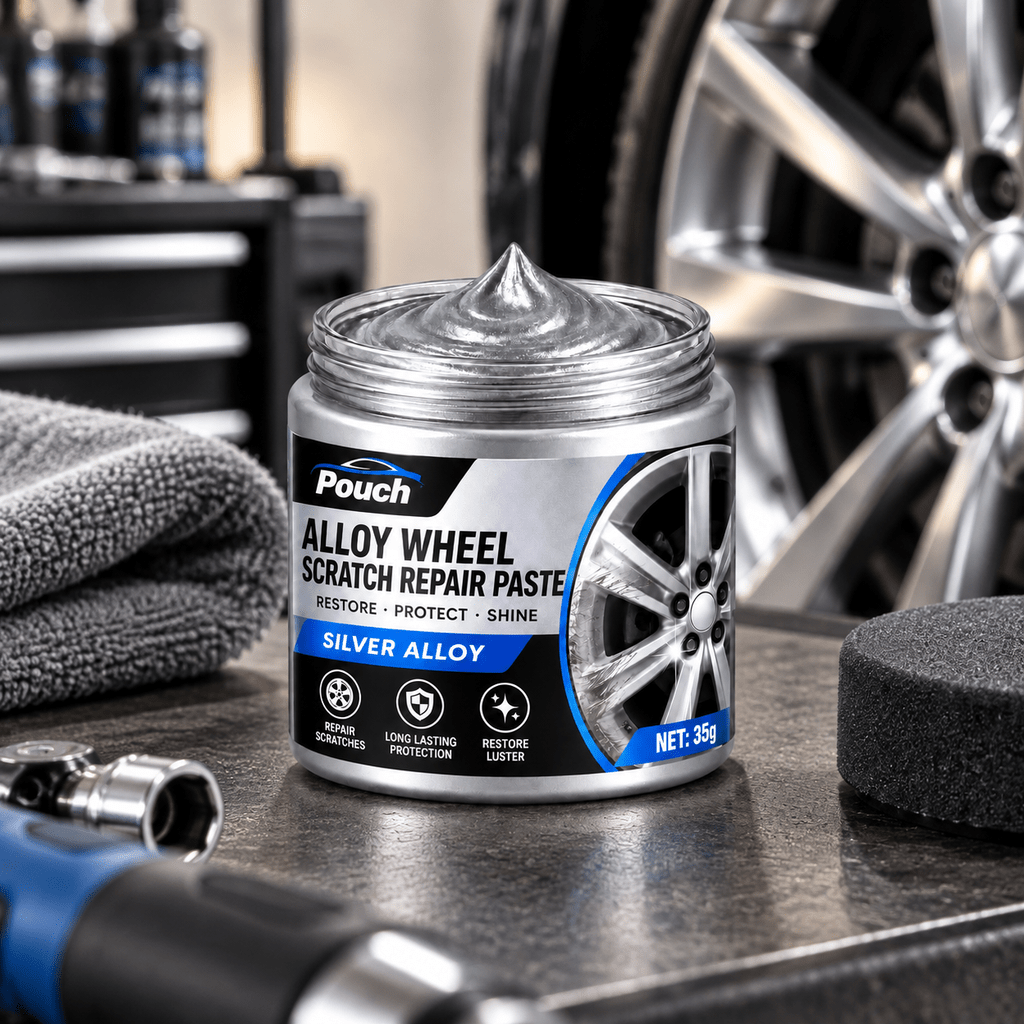 TEMU Pouch 2pcs Alloy Wheel Scratch Repair Paste Set, With Brush, Silvery Rim Repair Paste, Repairs Scratches, Chips, Scuffs, And Curb Damage,