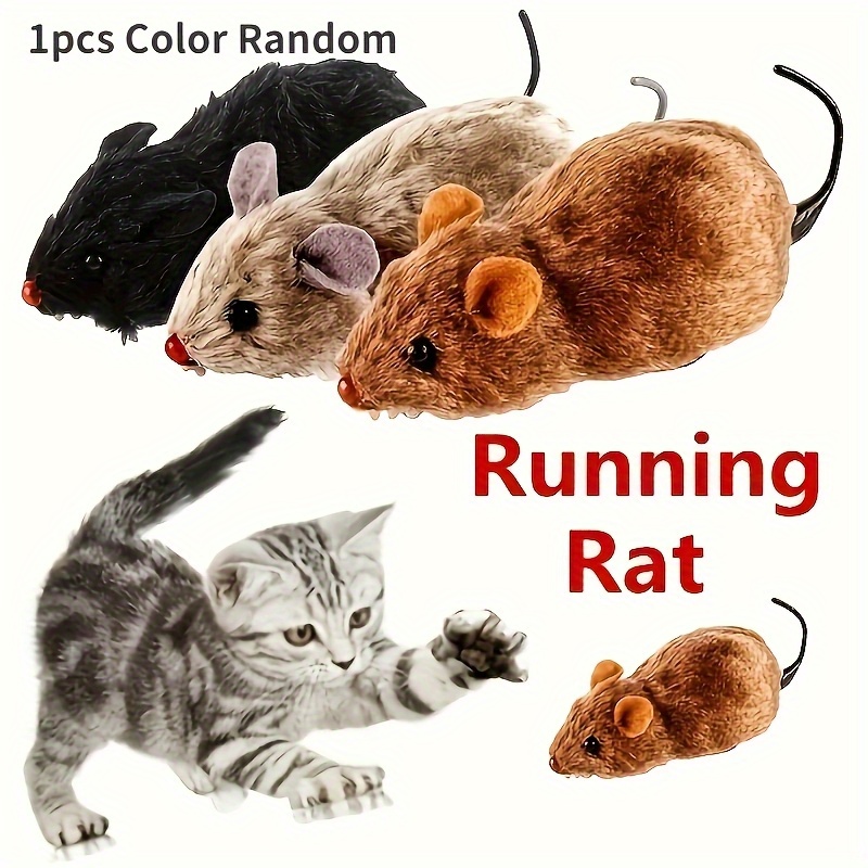 durable interactive   toy 1pc running rat plush for cats small dogs all breed sizes battery free random color
