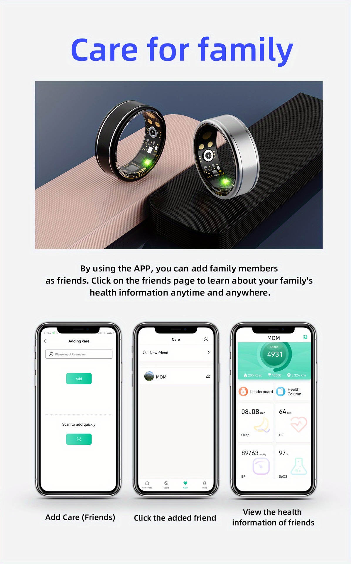 R10m Intelligent Ring, Stainless Steel Silvery, Fitness Tracker, Pedometer, Sleep Tracking, Exercise Monitoring, Smart Photo, Compatible with iPhone Android, Ip68, USB Charging, Smart Alexa Gift for Women Men, Ideal for Travel, Everyday Use And Business