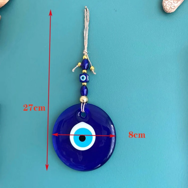 Image of Wall Window Hanging Home Decoration Blue Eye Bead Greek Wall Art Bohemian Decor Nazar Boncuk