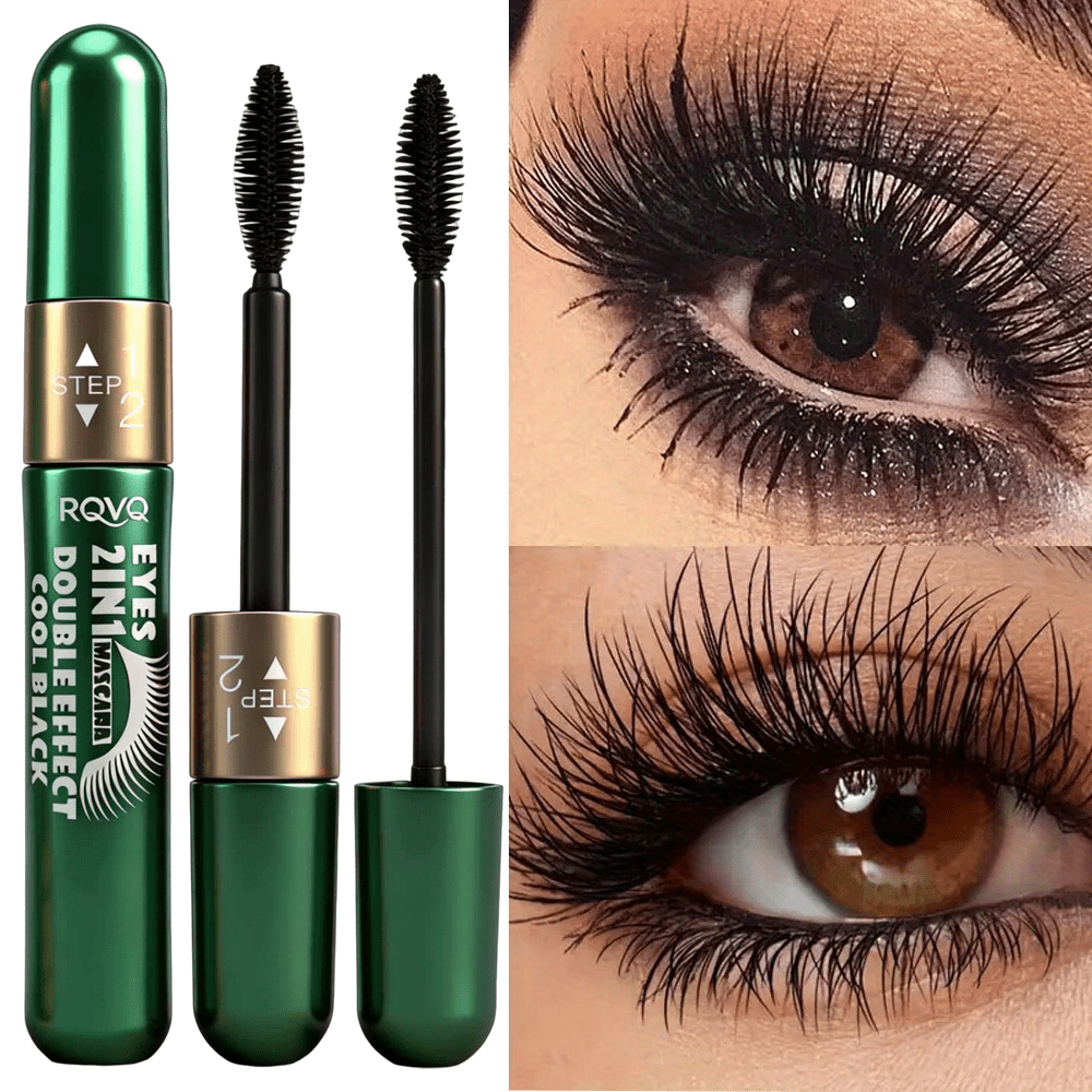 Image of 2-in1 Dual-end Mascara Lengthening & Volumizing Waterproof Curling Quick Dry Eyelash Mascara