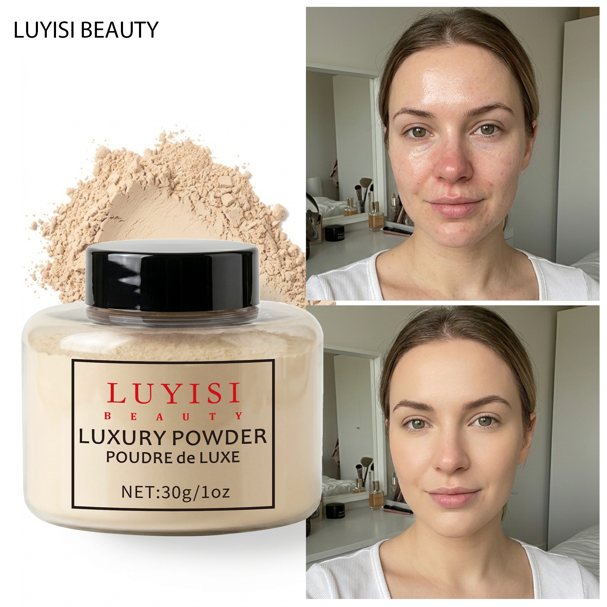 translucent loose setting powder face makeup baking powder matte end oil control long lasting lightweight   free blurring pores smooth flawless waterproof sweatproof creaseless no   professional cosmetics beauty gifts for women Product details 1