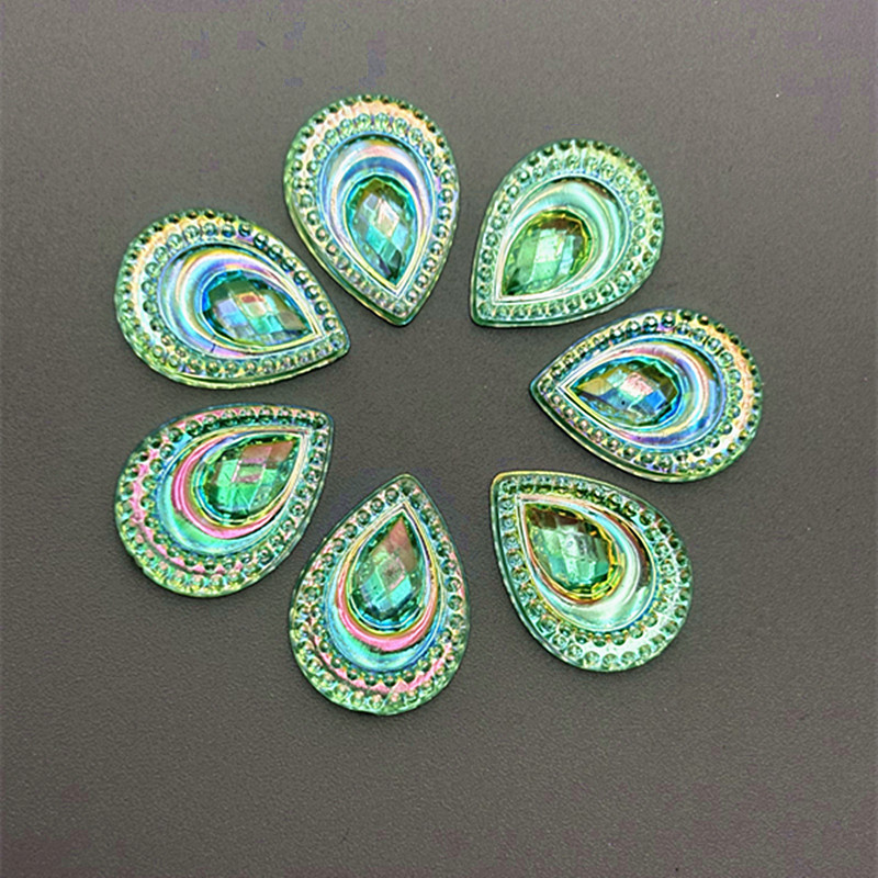 TEMU 40 piezas de 1.3 cm/0.51 in * 1.8 cm/0.71 in, de guisante, pasta de superficie, de fénix , de agua, , accesorios de joyería DIY, color aleatorio