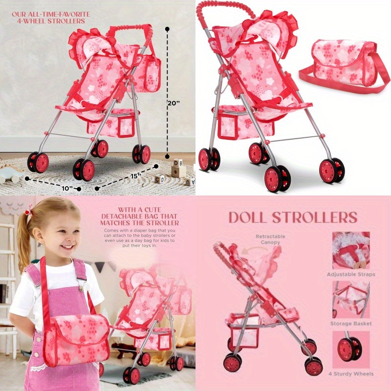 Baby Doll Stroller With Cute Girl Strollers Folding Double Front