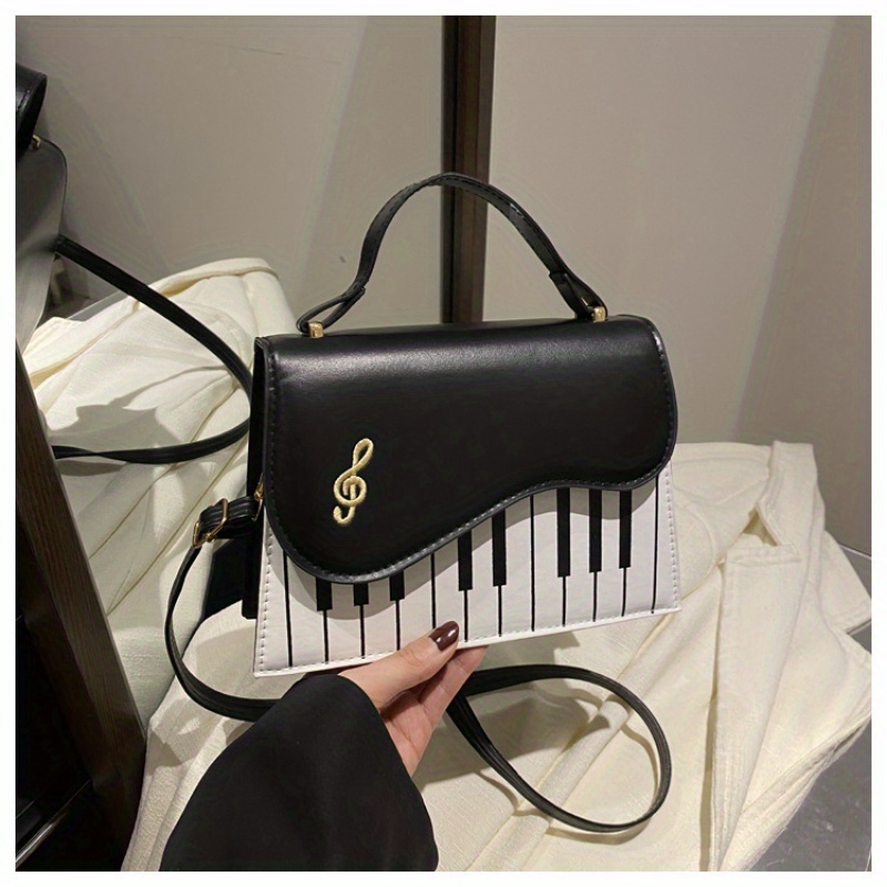 Image of 2025 New Women' Fashion Korean Style Shoulder Chain Messenger Bag Shaping Piano Keys Small Square Bag Women'