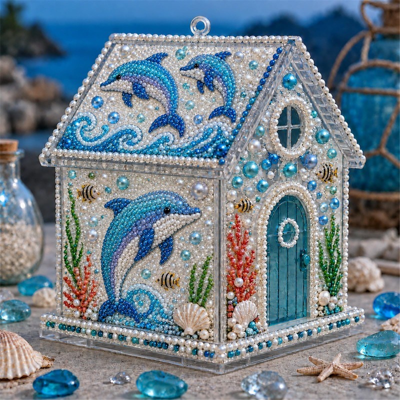TEMU 3d Handmade Pearl Painting Acrylic House Decoration Kit, Ocean Turtle Diamond Mosaic , Desktop And Hanging Home Decor, Handmade Christmas Gift