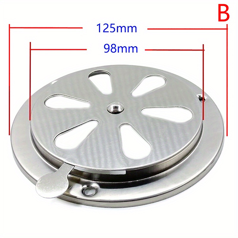 95/125mm Adjustable Round Air Vent Grille For Ducting, Suitable For Bbq, , And Exhaust Ventilation