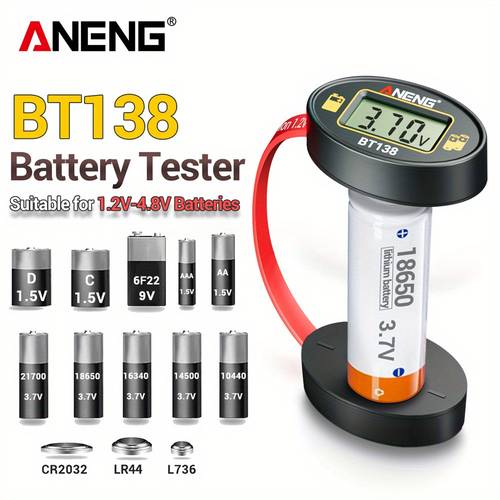 bt138 digital battery testers lithium battery capacity tester display checkered analyzer display aaa aa button without battery