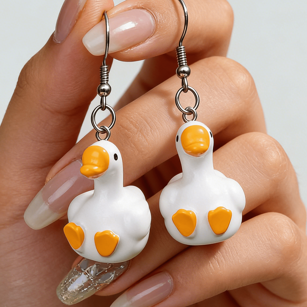 TEMU 1 Pair Cute Earrings - Quirky Cartoon Design, Lightweight, Novelty Jewelry For New Year's, Valentine's Day Gifts With Protective Film