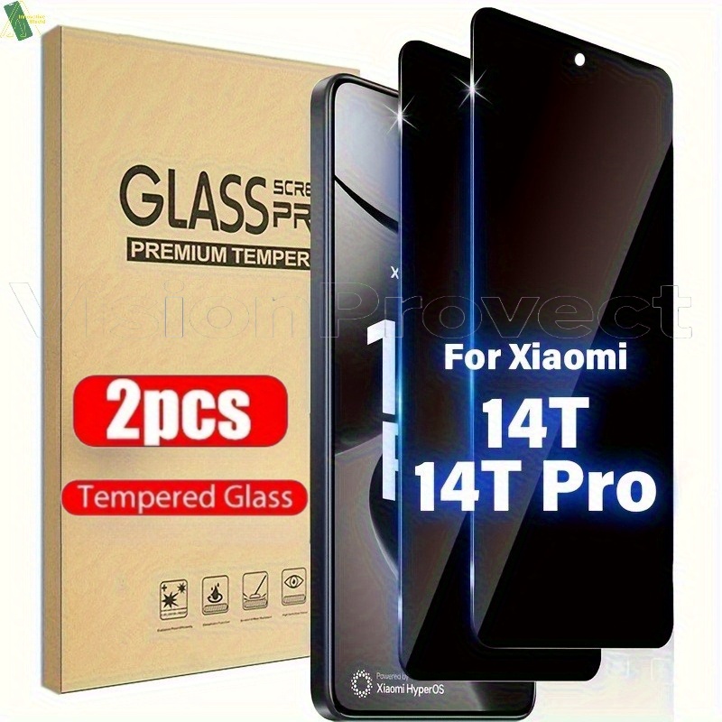 Pack Protector De Privacidad Para Xiaomi 14T Pro 5G – 2 Cristales Anti-Espía 9H + 2 Protector De Cámara, Instalación Sin Burbujas