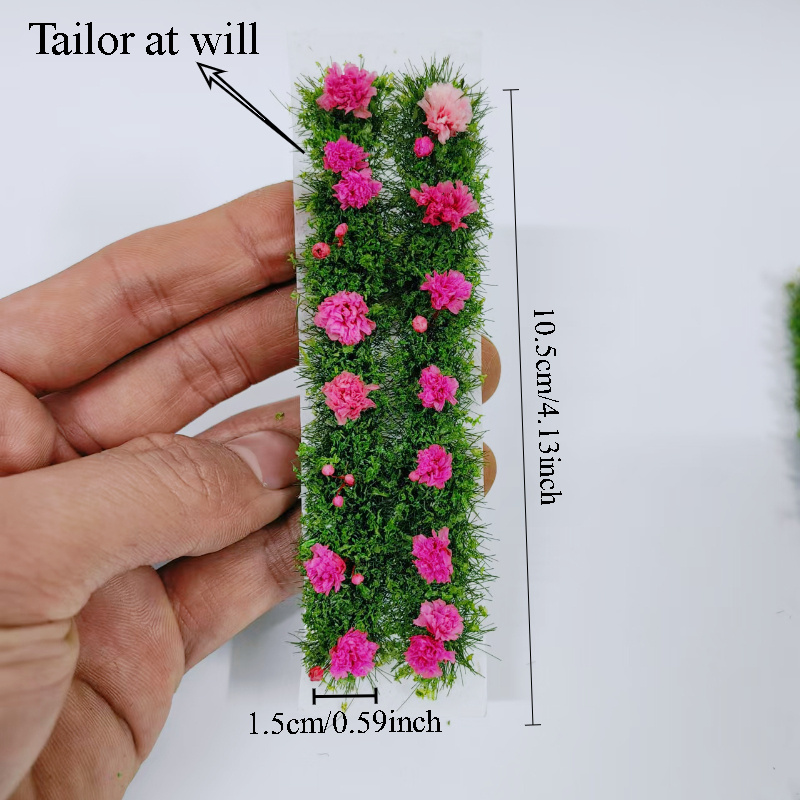 14pcs Miniature Artificial Rose , Mini Artificial Grass , Suitable For Miniature Landscapes, Train Model Railways, And Fairy Gardens. A Must-have For Diy Enthusiasts, And For