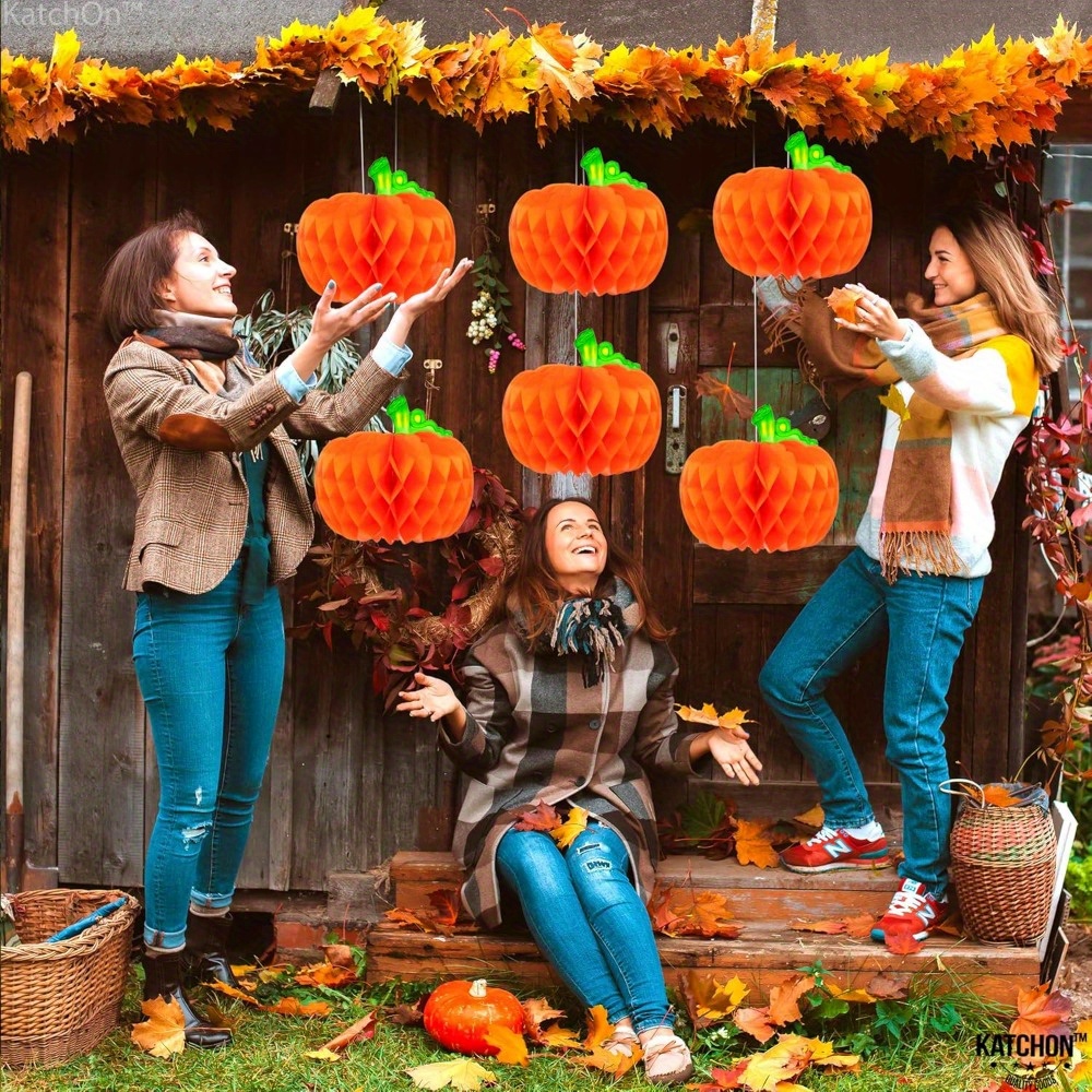Conjunto de 3   abóboras de papel de 10 polegadas -   de mesa realistas de outono, sem necessidade de eletricidade,   pendurar com   para   de   de Graças, Halloween, casamento, decorações de festa - Decor  de mesa de outono para interior/  - Decor  leve e resistente, arrum    de mesa, exposição  ,    , acréscimos decorativos, decor  de casa