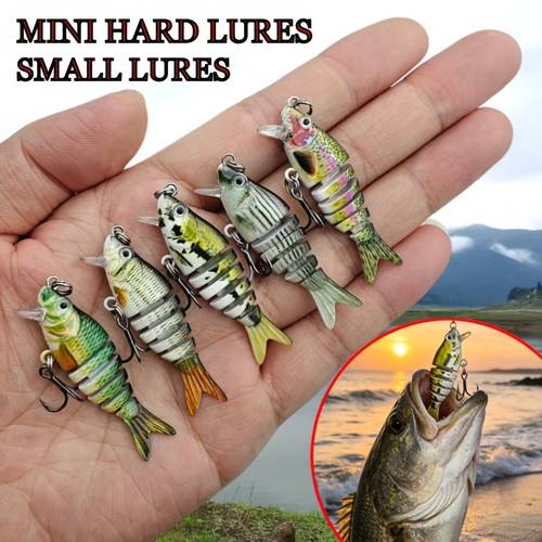 multi section swimbait lure micro artificial bait realistic painted micro lure suitable stream fishing trout fish with three pronged hook suitable freshwater and saltwater fishing