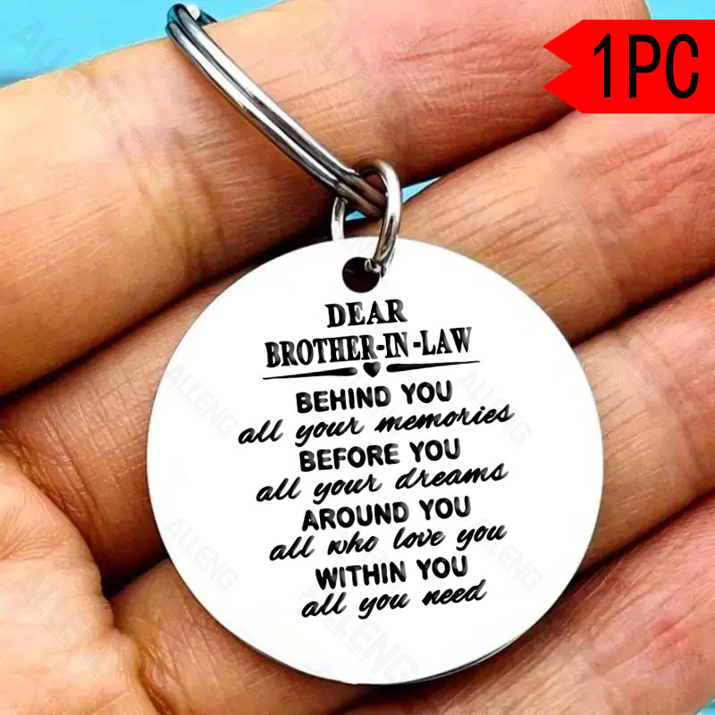 

[1pc Brother-in-law Keychain] 1pc Stainless Steel Brother-in-law Keychain - Inspirational Gift For Brother-in-law - Unique Birthday Present For Brother-in-law