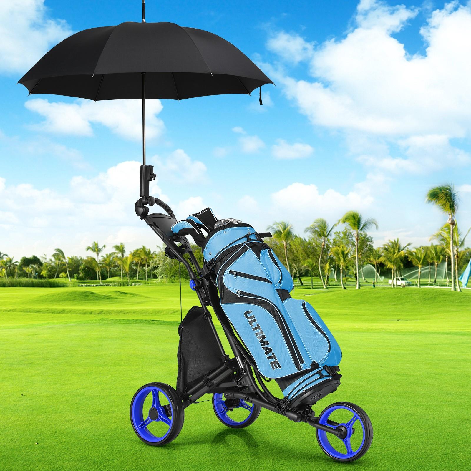 TEMU Lifezeal Adjustable Height Positions Lightweightgolf Push Pull Cart Aluminum Golf Trolley Blue
