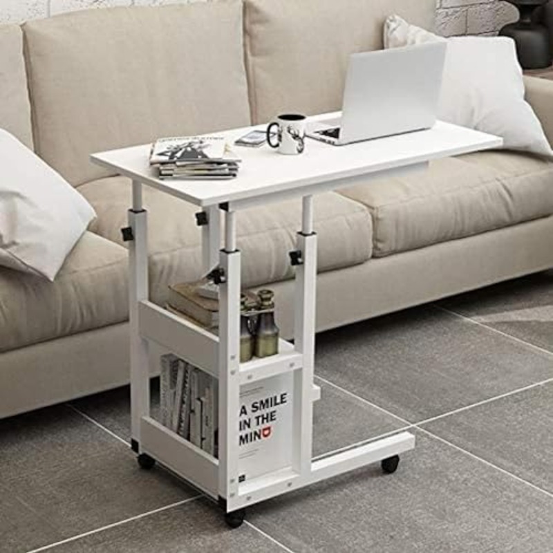 item picture safenhand bedside table side table with wheels movable sofa end table height adjustable bedside table laptop rolling cart c shaped tv tray with storage shees white
