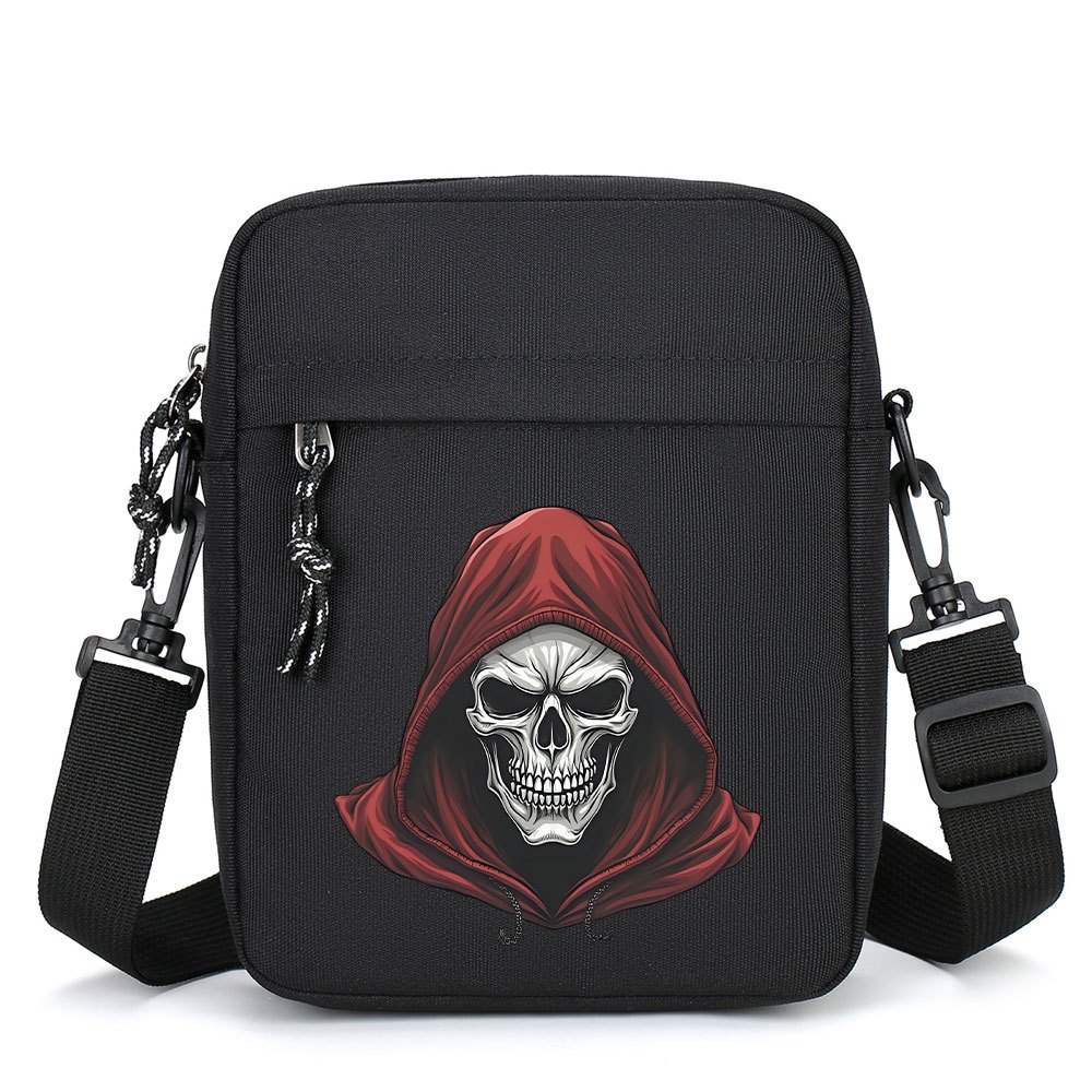 TEMU A Stylish And Crossbody Bag With A Red Hat Skull Print, Featuring A Multifunctional Large Capacity, Suitable For Daily Commuting And As A Gift