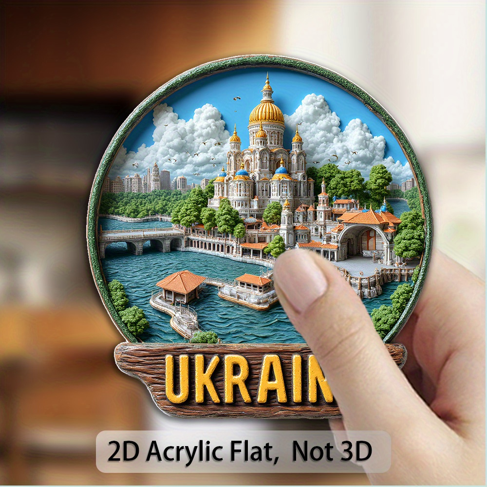 TEMU 1pc 2d Flat Printing Refrigerator Magnetic Decorative Sticker Refrigerator Sticker Bright Colors Long-lasting Non-fading Stable Adsorption Not