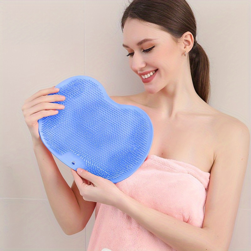 2pcs ergonomic shower scrubber set non slip foot back exfoliating brush with suction cups   plastic massage pad for men women reusable soothes foot pain removes calluses ideal for modern bathrooms details 1