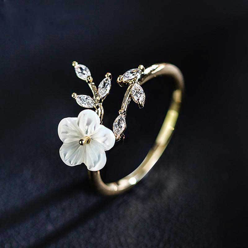 creative flower leaf ring   jewelry christmas halloween gift new year gift valentines day gift for women moms  