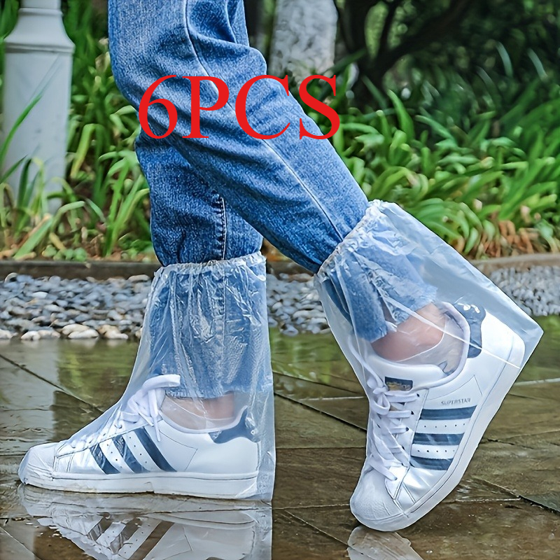 TEMU Copri Scarpe Impermeabili e Anti-Sporco - Confezione da 6, Copriscarpe Monouso Spessi Qualit� Realizzati in Materiale PE Resistente, Mantengono