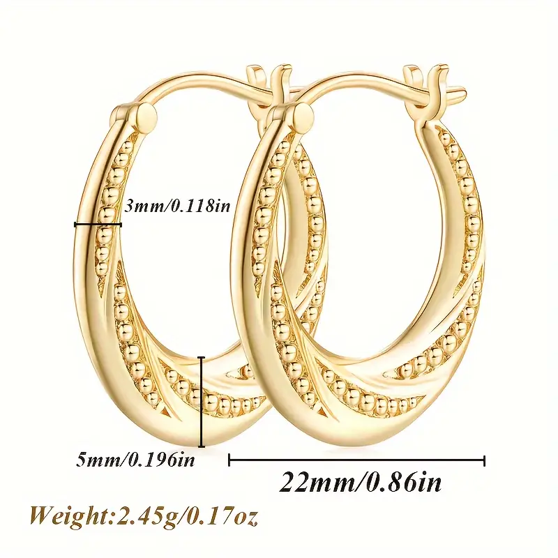 925 silvery hoop earrings 18k golden plated ladies rotating ball design simple   fashion personality trend comfortable daily wear give to mom partner daughter friend   your heart any holiday christmas birthday anniversary Product details 0