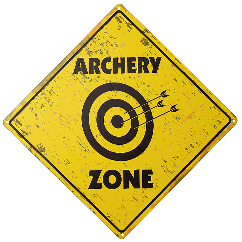 

Archery Zone" Vintage Aluminum Sign - 12"x12" | Wall Decor For Home, Bar, Cafe & Garage | Waterproof & Dustproof