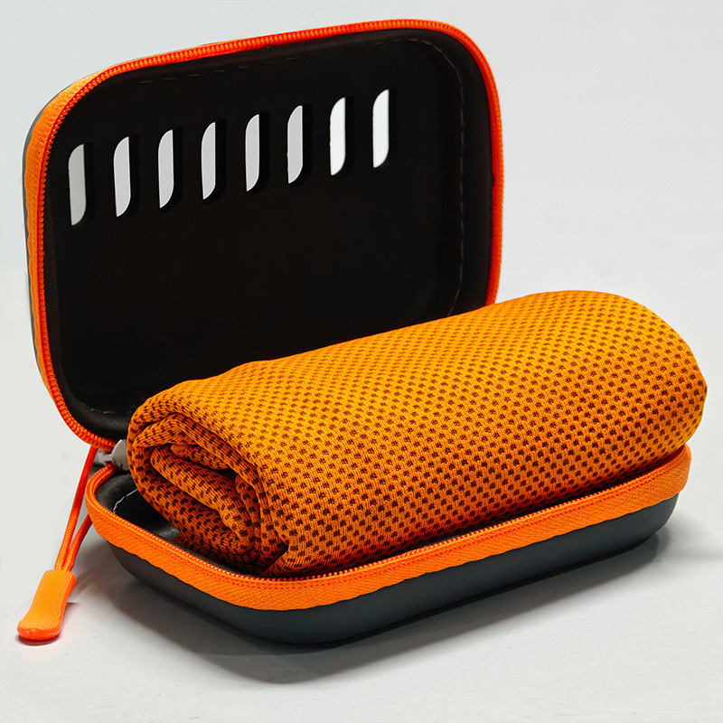 Image of 1pc Travel Instant Cooling Towel With Box, Cool Feeling, Quick & Sweat-absorbent, Breathable Quick-dry Towel For Running, Sports, Fitness & Outdoor Activities