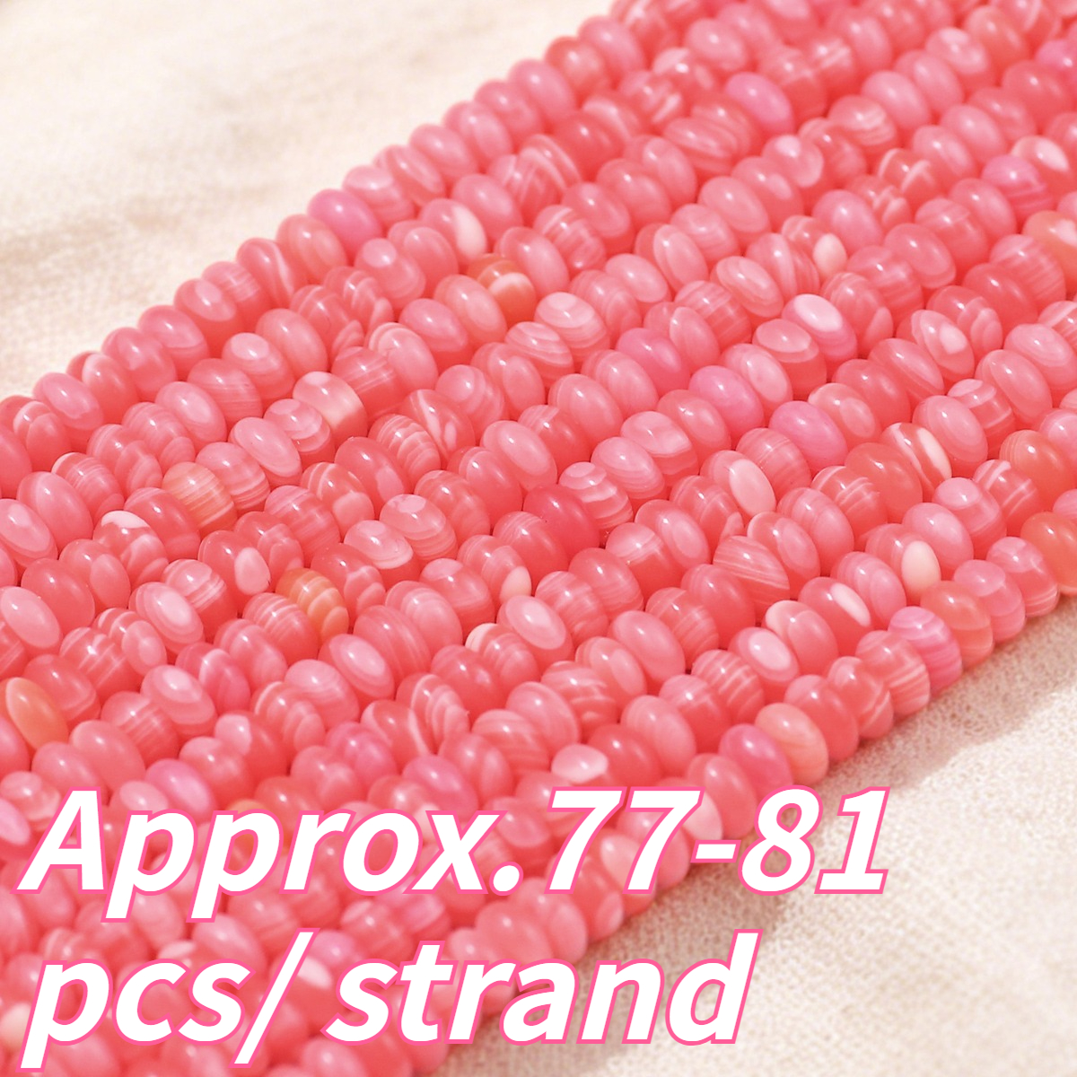 TEMU -veined Abacus Spacer Beads 2 X 4mm Flat Round Drilled Stone Beads, . 77-81pcs For Stringing, Textured Loose Stones For Handmade Jewelry Making,