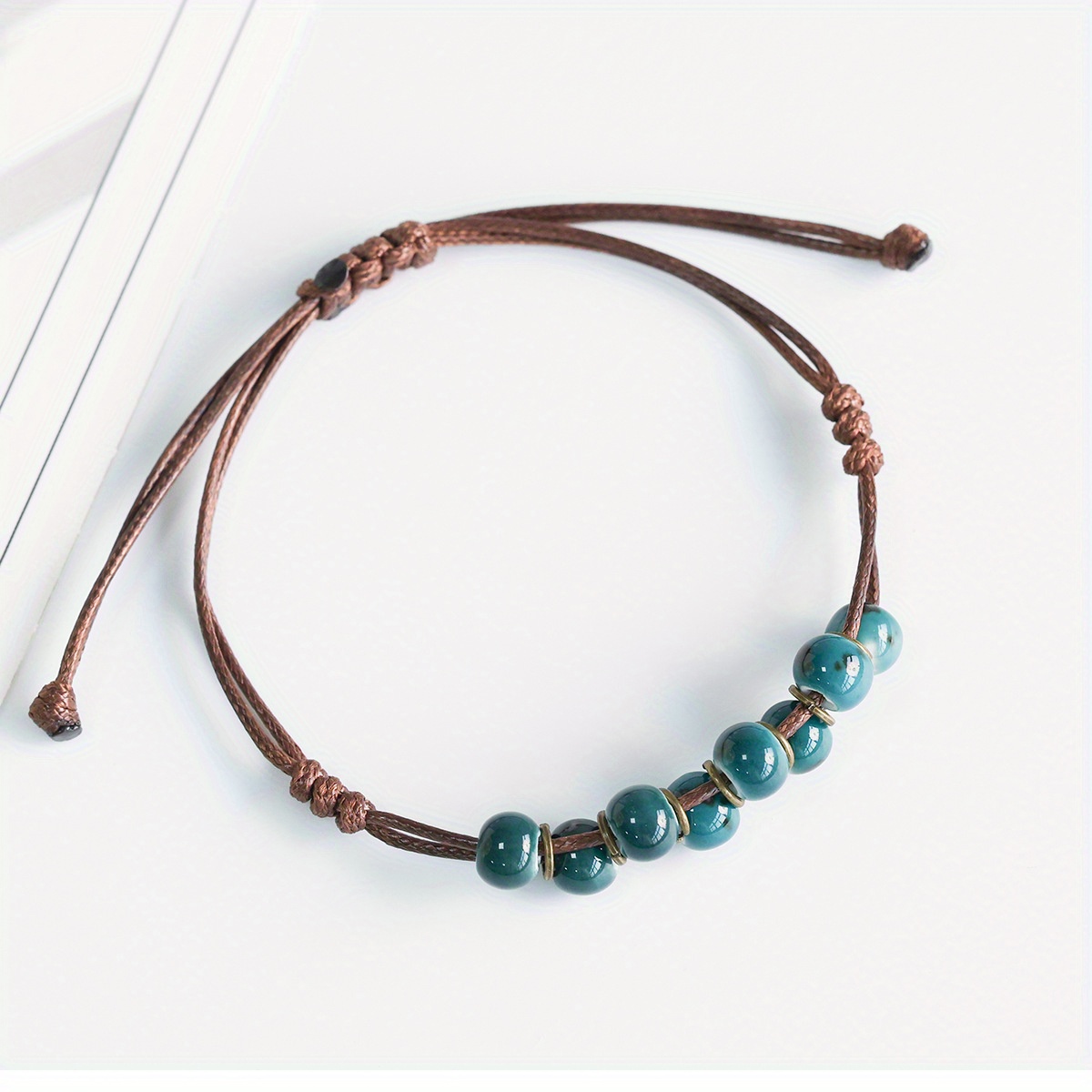 Bohemian Ethnic Style Colorful Ceramic Adjustable Woven Bracelet
