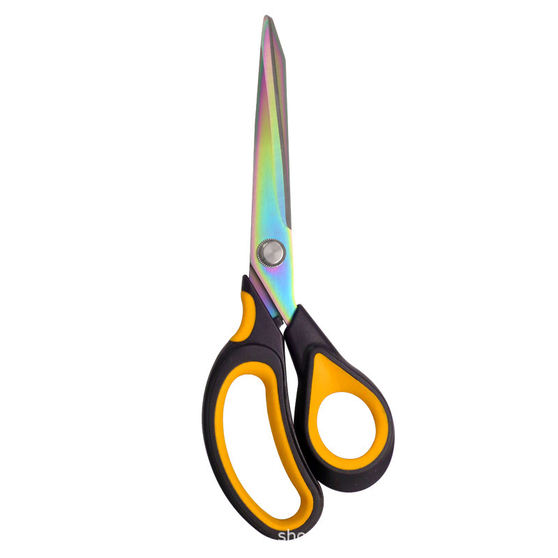 Image of Titanium Coated Sharp Tailor Scissors - 9.5-inch Hot Stainless Steel Sewing Shears For Office, Paper, And Industrial Multipurpose Use With And For Reduced Fatigue