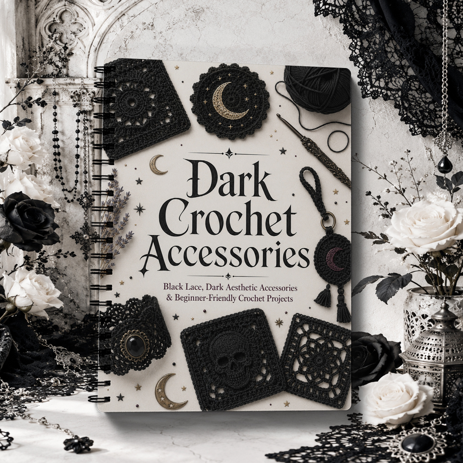 TEMU English Version 2dgothic Crochet Notebook, Gothic Crochet For Beginners, Easy Handmade Ideal For Home, Diy Crochet Projects, Fashion Alternative
