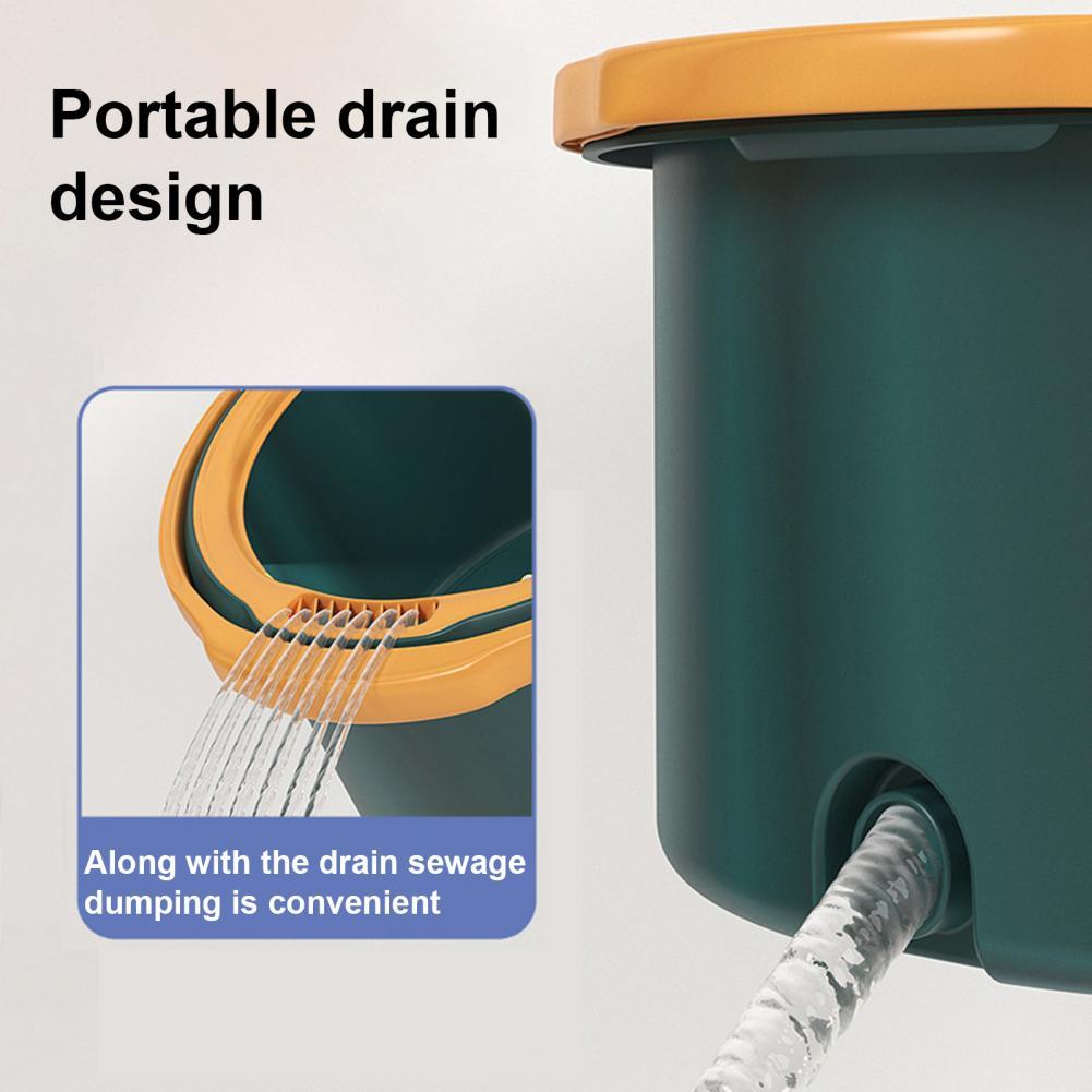 1set 360 spin mop and bucket set with microfiber heads stainless steel handle self washing system for deep cleaning in living room bedroom bathroom toilet kitchen details 5