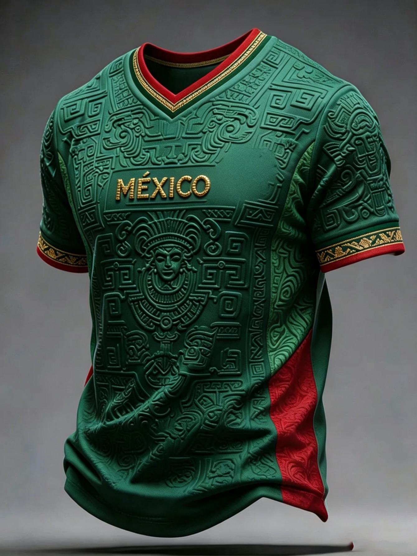 mexico soccer shirt men black aztec printed jersey   graphic v neck t shirt sports fan top casual  