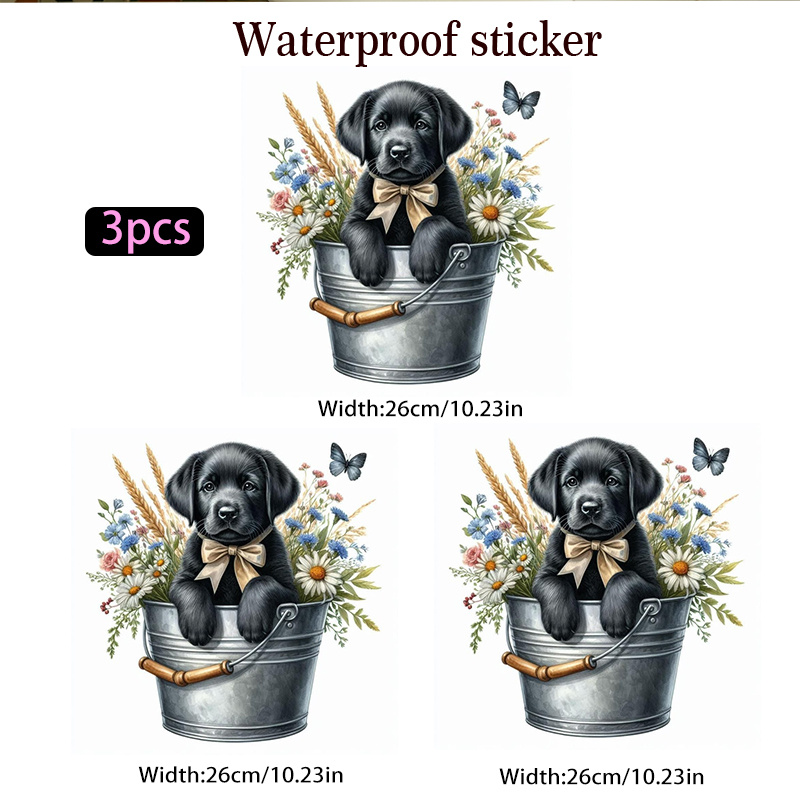 3pcs 2d flat toilet sticker   basket of flowers and butterflies pattern toilet sticker creative self   pvc material very suitable for decorating atmosphere   used for bathroom toilet