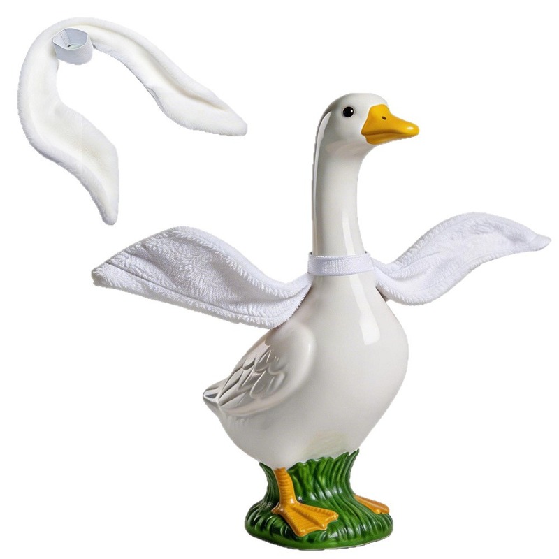 TEMU Yellow & White Plush Goose Wing Costume Suitable For 23-inch Lawn Goose Statues, Outdoor/ Turkey Wings With Neck Rope For Porch Decoration,