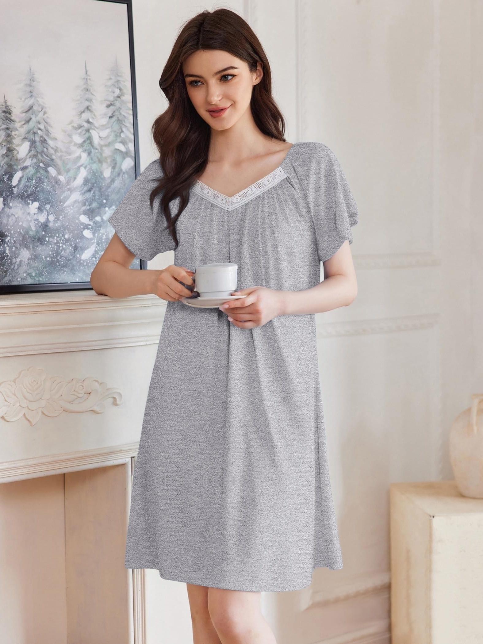 knee length dresses for ladies Maternity Blush off-shoulders short sleeves dress #1139