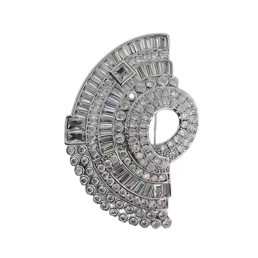 TEMU Nouvelles Broches à Clip de Col en Alliage de Ventouse avec Pièce de Diamant de Luxe de Haute Qualité pour Femmes et Hommes, Élégantes Broches