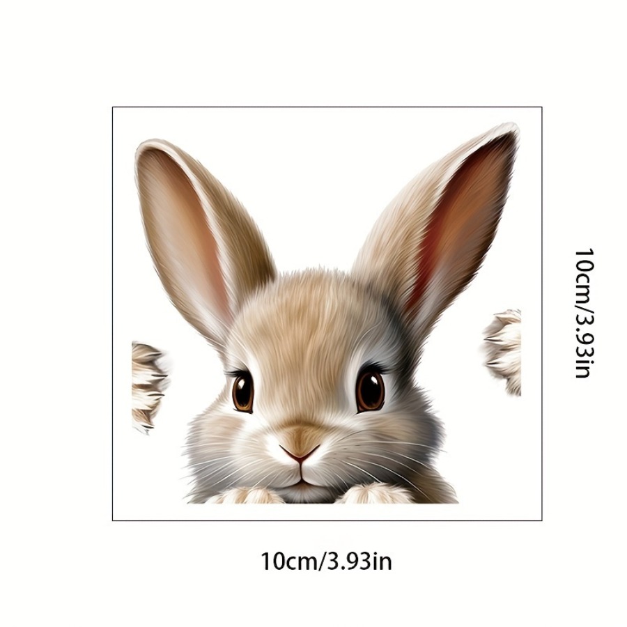 TEMU 1pc Probe Switch Wall Sticker, -tan Lop-eared White Rabbit Paw On Switch, Realistic Texture Probing Effect, Pvc Self-adhesive Material