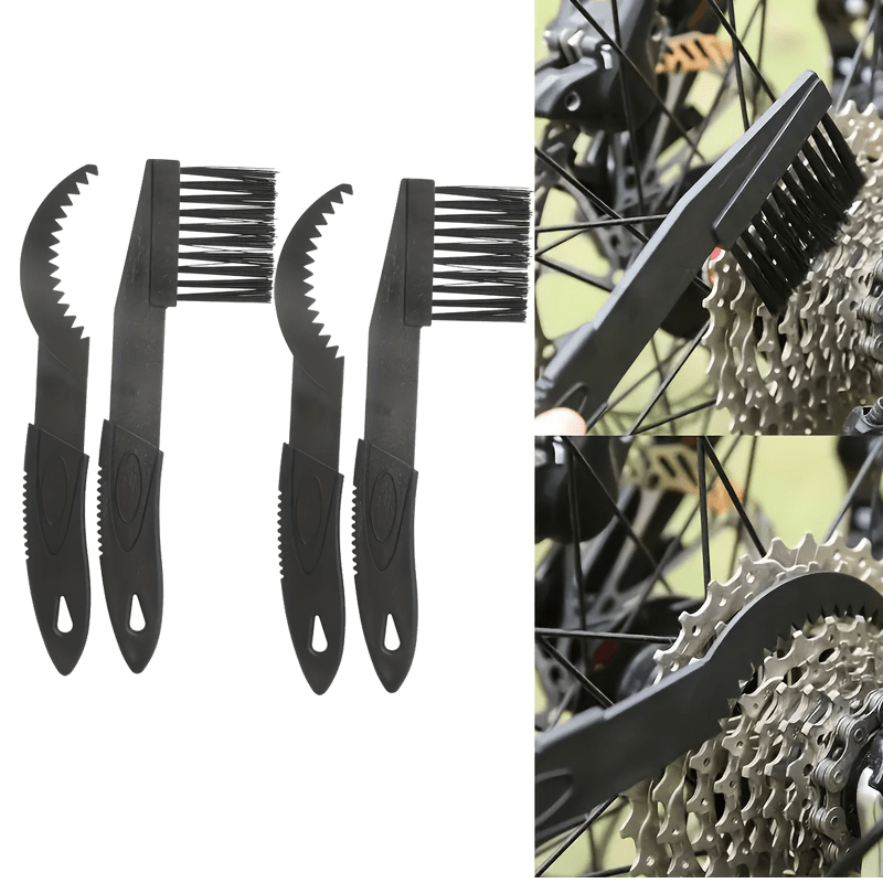 Image of 4pcs Bike Chain Cleaner Brush Set, Bicycle Chain Gear Dirt Remover Tool, Cycling Cleaning Kit For Bike Folding Bike