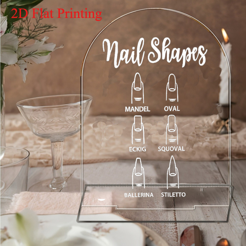 TEMU 2d Flat, 2d Flat Printing, Fashionable Vertical Nail Salon Decoration, Nail Art Workstation Desktop Ornament, Multiple Color Options, 2d Flat