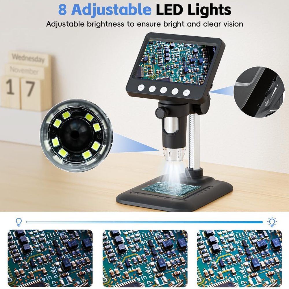 1080p Hd Digital Coin Microscope-4.3' Lcd Screen With Adjustable 900x Magnification-usb-c Rechargeable Coin Magnifier Microscope Camera, Windows/ Compatible.(no Remote Control)