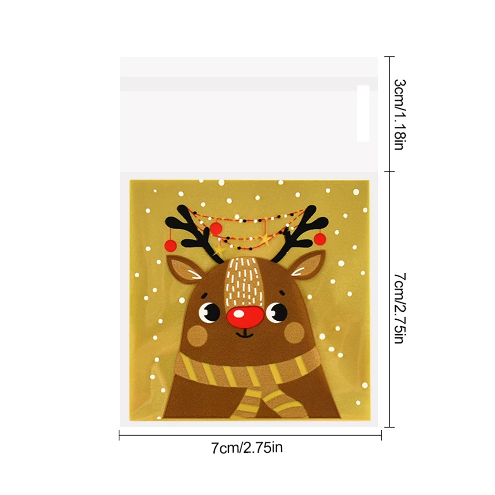 TEMU 100pcs Christmas Cellophane Bags Holiday Treat Bags For Party Favors, Candies, Gifts