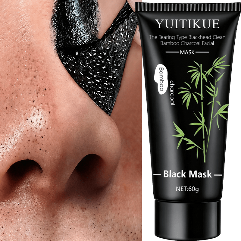 YUITIKUE Masque Nettoyant pour Points Noirs Type Déchirant au Charbon d'Argile - Nettoyage en Profondeur, Conception Puissante à Déchirer, Doux pour Hommes & Femmes, Rafraîchissant & Non Irritant