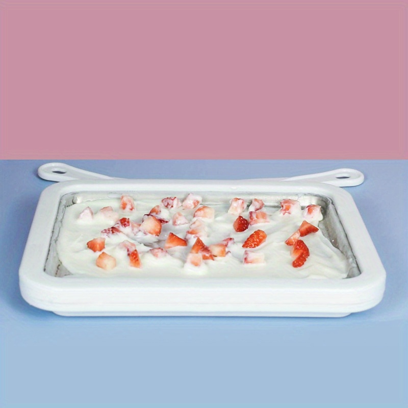 1pc stainless steel ice cream maker manual no electricity ice cream   yogurt tray square design with ergonomic handle for homemade diy desserts   essentials kitchen dessert   ice cream tray noelectricity needed ice cream mold