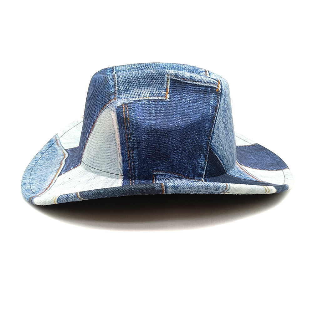 western cowboy hat women man felt wide brim contrast color  display picture 2