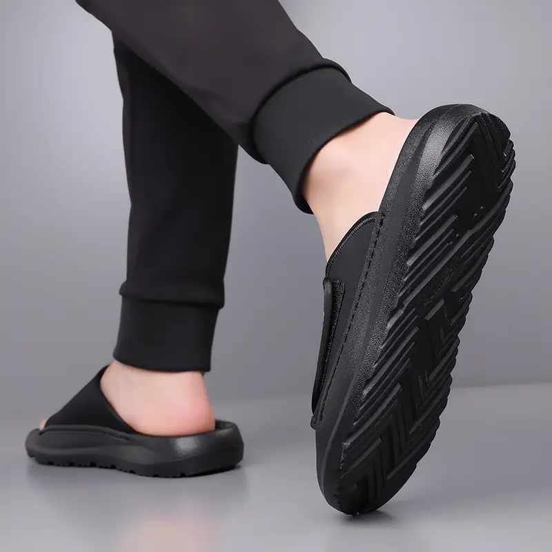 mens home bathroom slippers 2025 new lightweight quick dry mens sandals fashion open toe slides for indoor outdoor beach and casual wear sole non slip solid color round toe stylish anti skid flip flops comfortable thick soled summer durable eva material unisex design everyday use car friendly slip resistant house slippers 2pcs set 1pc shoe 1pc bag Product details 9